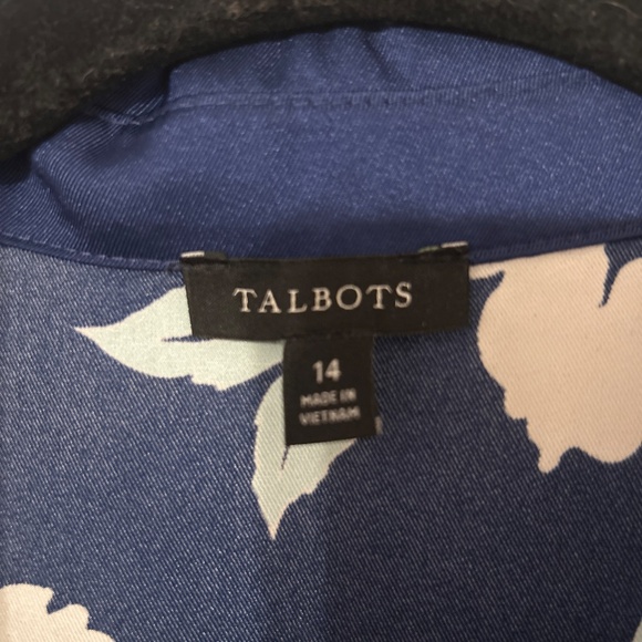 TIE WAIST SHIRTDRESS - DELIGHTFUL FLORAL TALBOTS - Picture 4 of 7